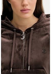 Juicy Couture - JUICY COUTURE Czekoladowa bluza damska Madison Outline Hoodie, Rozmiar S. Okazja: na co dzień. Kolor: brązowy. Materiał: materiał. Styl: casual, elegancki #2
