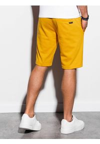 Ombre Clothing - Krótkie spodenki męskie dresowe W238 - żółte - XXL. Kolor: żółty. Materiał: dresówka. Długość: krótkie #4