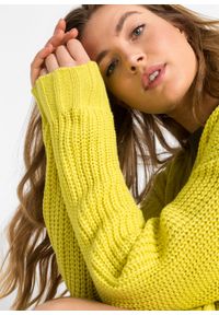 Sweter bez zapięcia z kieszeniami bonprix limonka. Kolor: zielony #4