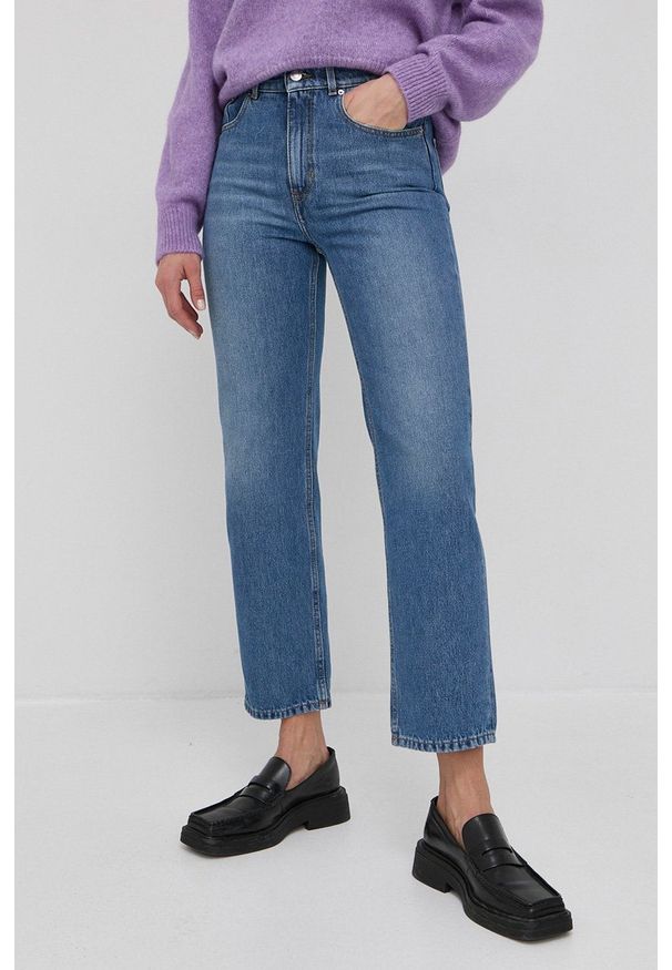 BOSS - Boss Jeansy damskie high waist. Stan: podwyższony. Kolor: niebieski