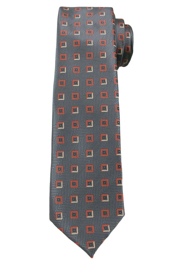 Szary krawat Angelo di Monti elegancki, w geometryczne wzory