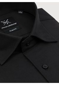 Pako Lorente - PAKO LORENTE – Męska elegancka koszula w kolorze czarnym. Okazja: na ślub cywilny, na wesele. Kolor: czarny. Materiał: bawełna. Długość rękawa: długi rękaw. Długość: długie. Wzór: gładki. Styl: elegancki #6