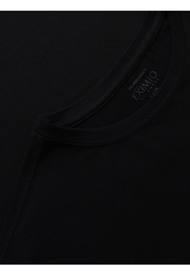 Ombre Clothing - Longsleeve męski SLIM FIT z elastanem i printem – czarny V1. Okazja: na co dzień. Kolor: czarny. Materiał: elastan. Długość rękawa: długi rękaw. Wzór: nadruk. Styl: casual
