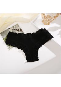 Intica - Figi z koronką na co dzień Georgica. Kolor: czarny. Materiał: koronka. Wzór: koronka