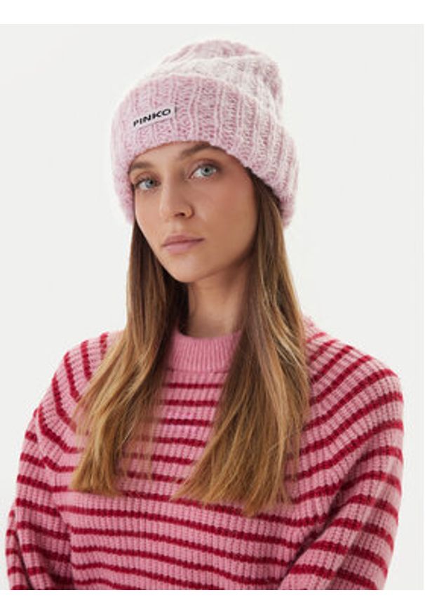 Pinko - PINKO Czapka 105989 A2Z2 Różowy. Kolor: różowy. Materiał: poliester