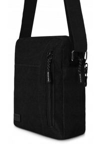 Męska, Materiałowa Torebka, Saszetka, Listonoszka - Pako Jeans - Czarna. Kolor: czarny. Materiał: poliester #1