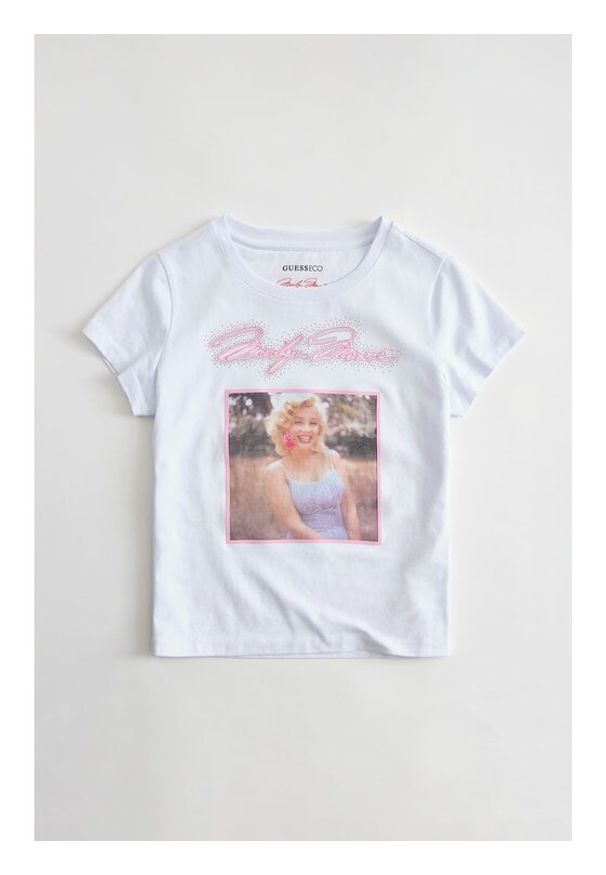 Guess T-Shirt W6BI51 K6658 Biały Regular Fit. Kolor: biały. Materiał: bawełna