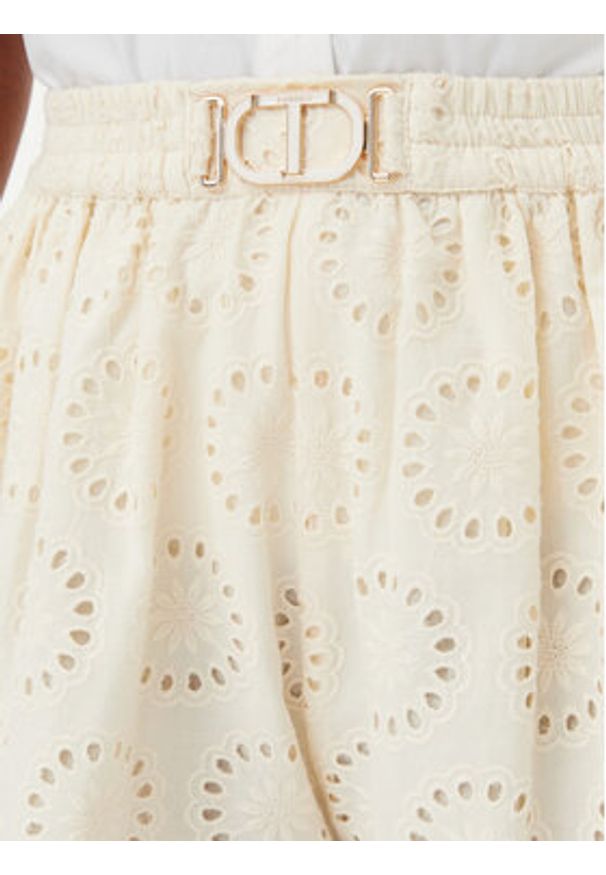 TwinSet - TWINSET Szorty materiałowe 251TT2363 Écru Loose Fit. Materiał: bawełna
