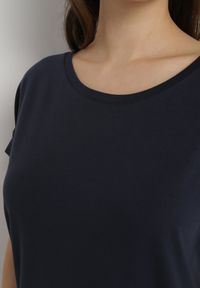 Born2be - Granatowa Pudełkowa Sukienka T-shirtowa o Krótkim Kroju Orlella. Kolor: niebieski. Sezon: lato #4