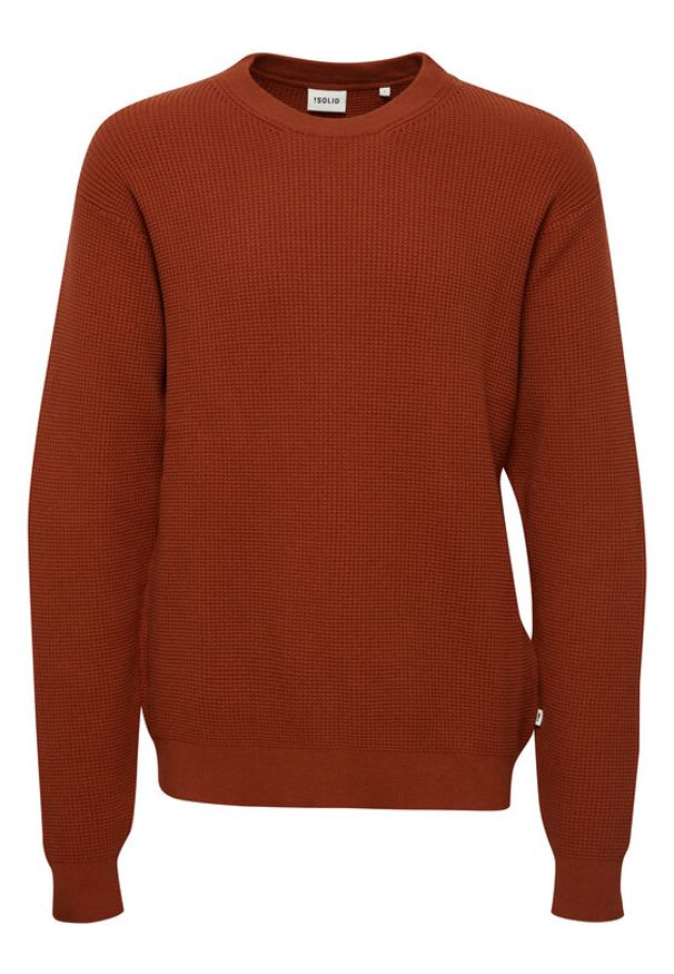 !SOLID - Solid Sweter 21108052 Brązowy Regular Fit. Kolor: brązowy