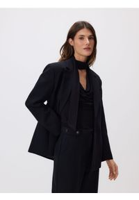 Reserved - Jednorzędowa marynarka - czarny. Kolor: czarny. Materiał: wiskoza, tkanina. Wzór: gładki #1