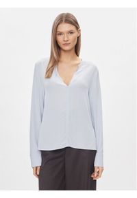 TOMMY HILFIGER - Tommy Hilfiger Bluzka WW0WW40529 Błękitny Relaxed Fit. Kolor: niebieski. Materiał: wiskoza