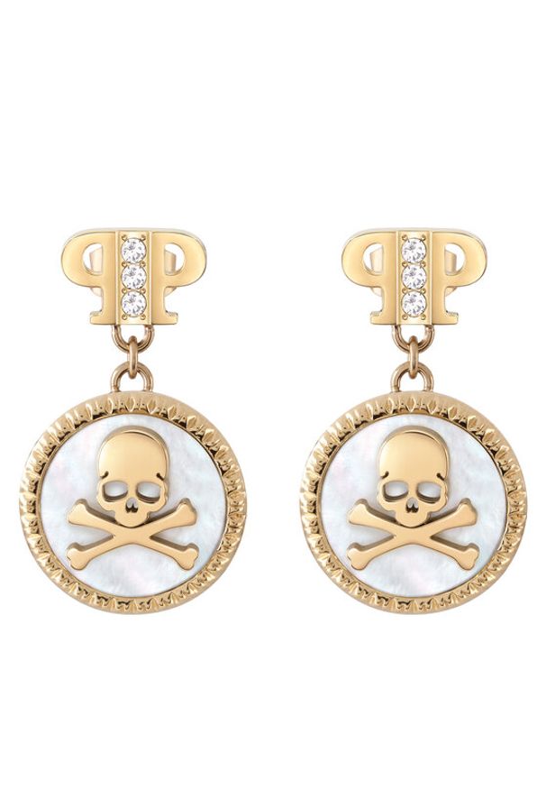 Philipp Plein - PHILIPP PLEIN Kolczyki Plein Mini Logo PJ2EA08EU Złoty. Materiał: ze stali, ze stali nierdzewnej. Kolor: złoty