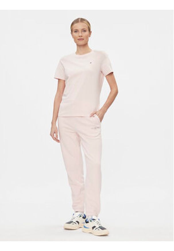 TOMMY HILFIGER - Tommy Hilfiger T-Shirt Modern WW0WW39848 Różowy Regular Fit. Kolor: różowy. Materiał: bawełna