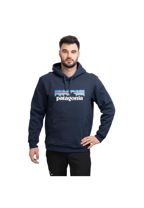 Patagonia - Bluza z kapturem męska P-6 Logo Uprisal Hoody. Typ kołnierza: kaptur. Kolor: niebieski