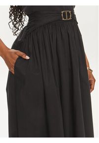 TwinSet - TWINSET Spódnica trapezowa 241TT2023 Czarny Loose Fit. Kolor: czarny. Materiał: bawełna #5