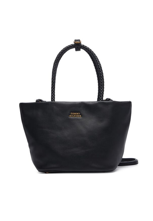 TOMMY HILFIGER - Tommy Hilfiger Torebka Th Marina Bucket Leather AW0AW18739 Czarny. Kolor: czarny. Materiał: skórzane