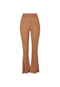Damskie legginsy z wysokim stanem z flarą Urban Classics GT. Stan: podwyższony. Kolor: szary, beżowy, wielokolorowy. Materiał: prążkowany #1