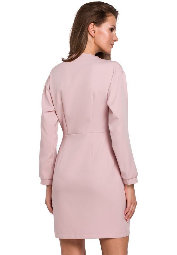Makover - Elegancka kopertowa sukienka z asymetrycznym dołem. Typ sukienki: asymetryczne, kopertowe. Styl: elegancki. Długość: mini