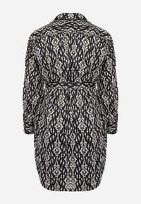 Born2be - Czarna Pudełkowa Sukienka Mini z Wiązanym Paskiem Hrina. Kolor: czarny. Materiał: materiał. Długość: mini #2