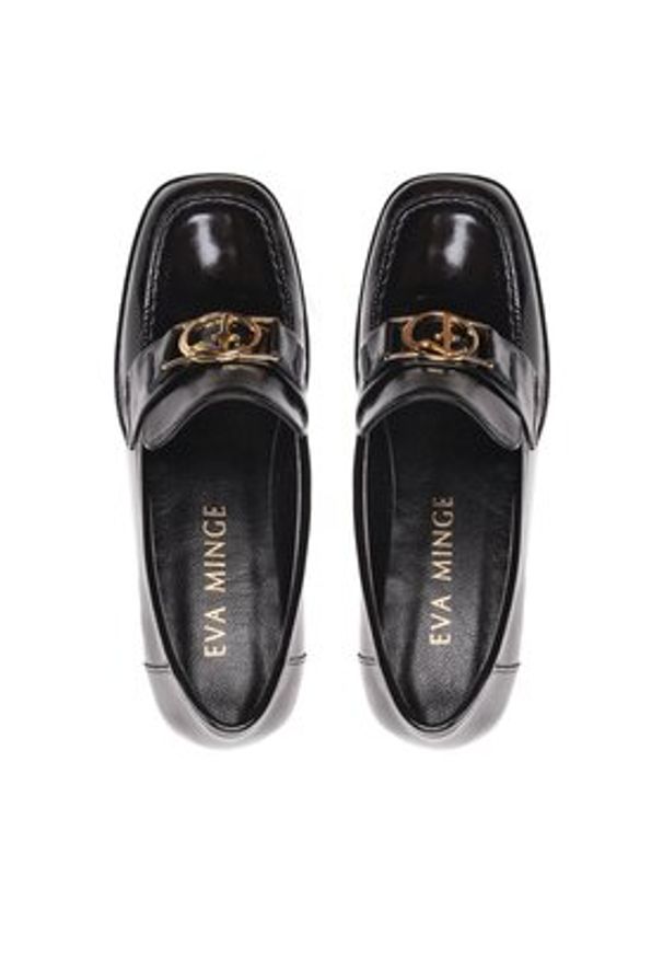 Eva Minge Półbuty EM-71-13-001602 Czarny. Kolor: czarny. Materiał: lakier, skóra
