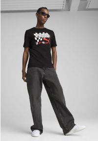 Puma - Męska koszulka Graphics Moto Flag PUMA Black. Kolor: czarny. Materiał: guma. Wzór: nadruk