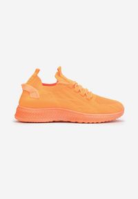 Born2be - Pomarańczowe Buty Sportowe Haritte. Nosek buta: okrągły. Zapięcie: bez zapięcia. Kolor: pomarańczowy. Materiał: materiał, guma. Szerokość cholewki: normalna. Wzór: aplikacja #2