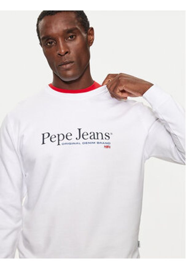 Pepe Jeans Bluza PM582699 Biały Regular Fit. Kolor: biały. Materiał: bawełna