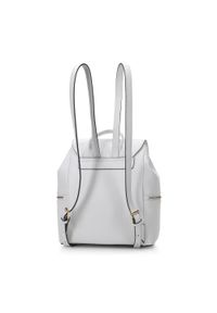 Wittchen - Damski plecak worek skórzany z poziomym suwakiem. Kolor: biały. Materiał: skóra. Wzór: gładki #3