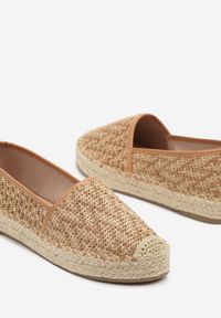 Born2be - Ciemnobeżowe Espadryle z Ozdobną Plecionką Nimilithae. Okazja: na co dzień. Kolor: beżowy. Materiał: jeans. Sezon: lato. Styl: casual, elegancki