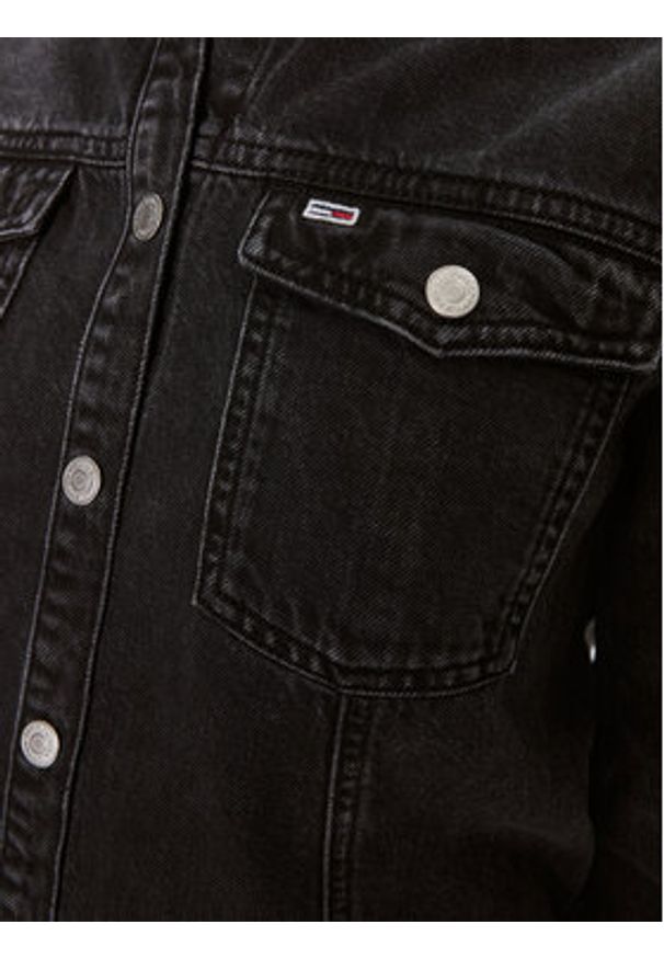 Tommy Jeans Sukienka jeansowa AlineDW0DW17209 Czarny Regular Fit. Kolor: czarny. Materiał: bawełna