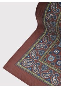 Pako Lorente - PAKO LORENTE - Brązowa poszetka w geometryczny wzór. Kolor: brązowy. Materiał: poliester. Wzór: geometria #3