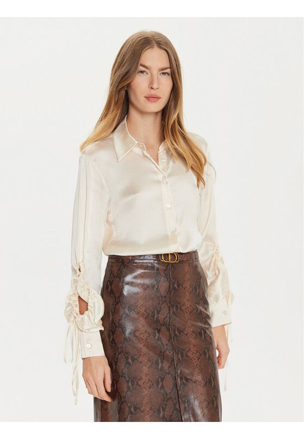 TwinSet - TWINSET Koszula 242TP2477 Beżowy Regular Fit. Kolor: beżowy. Materiał: wiskoza, satyna