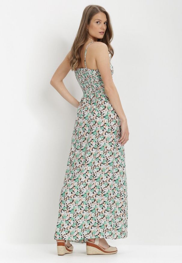Born2be - Miętowa Sukienka Idaphishae. Kolor: miętowy. Materiał: bawełna, tkanina. Długość rękawa: na ramiączkach. Sezon: lato. Typ sukienki: kopertowe. Długość: maxi