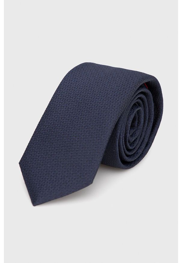 Hugo - HUGO krawat jedwabny 50468212 kolor granatowy. Kolor: niebieski. Materiał: jedwab