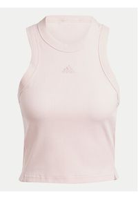 Adidas - adidas Top Lounge IY6735 Różowy Slim Fit. Kolor: różowy. Materiał: bawełna #2