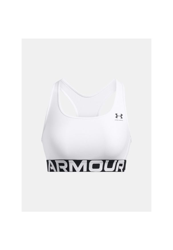 Biustonosz treningowy Under Armour HG Authentics Mid Branded. Kolor: biały. Sport: fitness