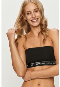 Calvin Klein Underwear - Biustonosz. Kolor: czarny. Materiał: bawełna, materiał, dzianina, elastan. Wzór: nadruk #1