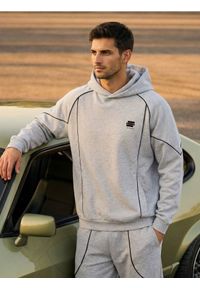 Sinsay - Bluza hoodie z kontrastową lamówką - szary. Kolor: szary #1