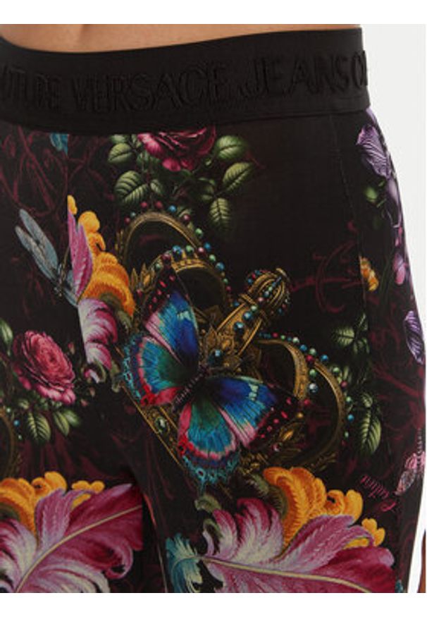 Versace Jeans Couture Legginsy 79HAC107 JS487 Kolorowy Flare Fit. Materiał: syntetyk. Wzór: kolorowy