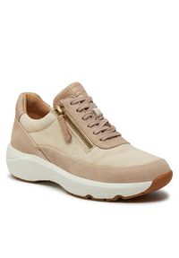 Clarks Sneakersy Tivoli Zip 26176651 Beżowy. Kolor: beżowy. Materiał: skóra