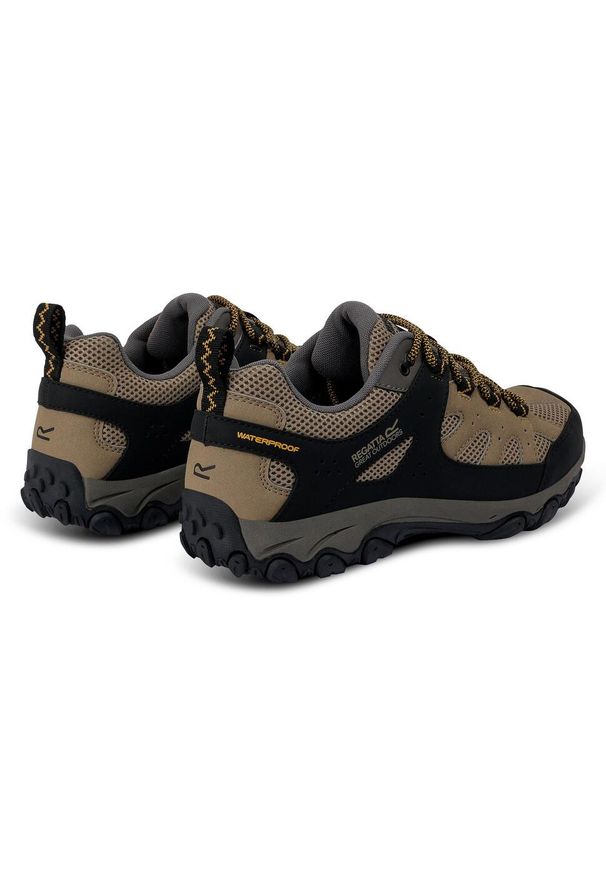 Regatta - Buty męskie trekkingowe niskie z membraną Edgepoint IV. Kolor: brązowy. Materiał: syntetyk. Szerokość cholewki: normalna. Sport: turystyka piesza