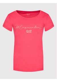 EA7 Emporio Armani T-Shirt 3LTT16 TJCRZ 1410 Różowy Regular Fit. Kolor: różowy. Materiał: bawełna #4