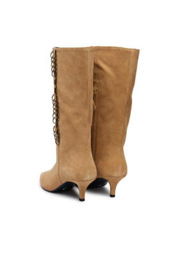 Patrizia Pepe Kozaki 8Y0138 L033 Beżowy. Kolor: beżowy. Materiał: skóra, zamsz