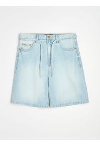 Sinsay - Bawełniane szorty jeansowe baggy - niebieski. Kolor: niebieski