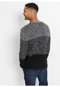 Sweter w wygodnym fasonie bonprix czarno-szary melanż. Kolor: czarny. Wzór: melanż #2