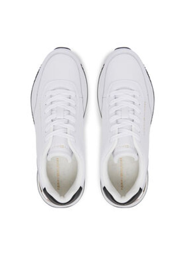 TOMMY HILFIGER - Tommy Hilfiger Sneakersy Chic Fashion Runner FW0FW08695 Biały. Kolor: biały. Materiał: skóra