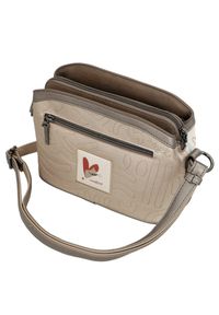 Torebka damska Anekke, na ramię z dekoracyjnym nadrukiem i metalowym logo zapinana na zamek z regulowanym paskiem oraz ozdobnym brelokiem, wielokolor. Wzór: nadruk. Dodatki: z breloczkiem. Styl: casual. Rodzaj torebki: na ramię #2