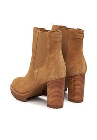 Lauren Ralph Lauren - LAUREN RALPH LAUREN Botki 802942566001 Brązowy. Kolor: brązowy. Materiał: zamsz, skóra