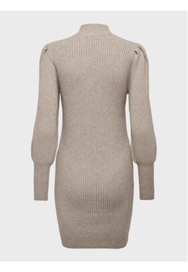 only - ONLY Sukienka dzianinowa Katia 15232502 Beżowy Comfort Fit. Kolor: beżowy. Materiał: wiskoza